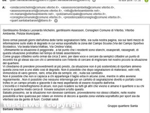 Viterbo - Rifiuti - La manifestazione "Riprendiamoci il quartiere"