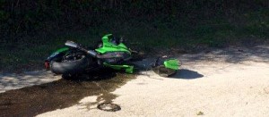 Incidente sulla Umbro-Casentinese, la moto a terra