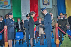 Viterbo - Un momento della cerimonia della consegna dei gradi 