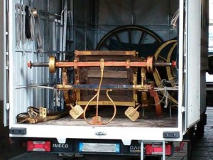 La carrozza dei Papi smontata