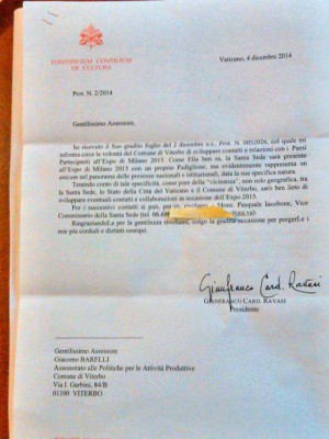 La lettera inviata dal Vaticano