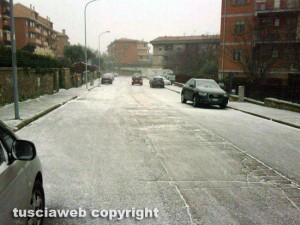 Viterbo - La neve in via Monti Cimini
