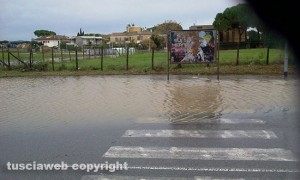 Tarquinia Lido - Via Andrea Doria allagata dopo la pioggia