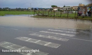 Tarquinia Lido - Via Andrea Doria allagata dopo la pioggia