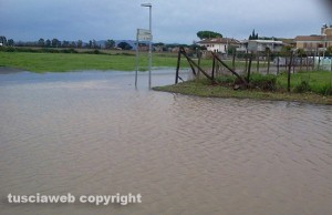 Tarquinia Lido - Via Andrea Doria allagata dopo la pioggia