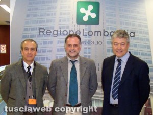 Umberto Fusco e Maurizio Pinna con l'assessore leghista al Bilancio Massimo Garavaglia