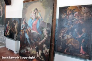 Alcune delle opere della mostra La presentazione della mostra "Immagini della Vergine"