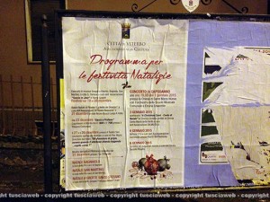 Il manifesto con il programma natalizio del Comune