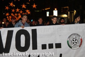 Viterbo - La fiaccolata di CasaPound di solidarietà con "Ervin, Dighino, Conte e Jacopetto"