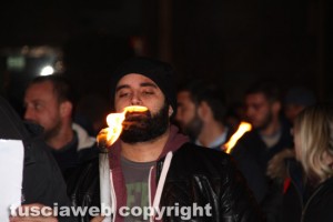Viterbo - La fiaccolata di CasaPound di solidarietà con "Ervin, Dighino, Conte e Jacopetto" 