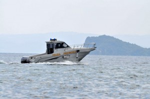 La motovedetta della polizia provinciale 