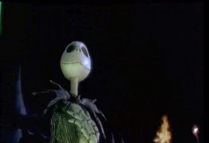 Una scena di "The nightmare before Christmas"
