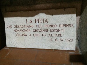 Epigrafe della Pietà nella basilica di san Francesco