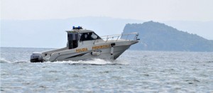 La motovedetta della polizia provinciale