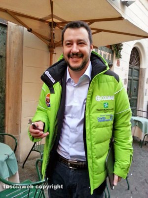 Matteo Salvini arriva alla Camera per la presentazione di "Noi con Salvini"