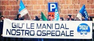 Civita Castellana - Il sit in FdI sull'Andosilla