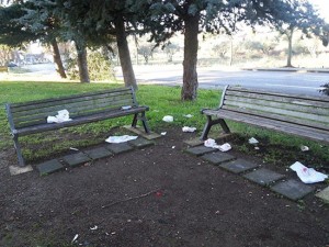 Le panchine del parco di Santa Barbara