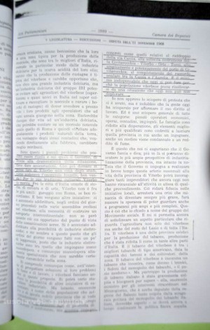 Il documento della Camera dei deputati sulla Traversale del 1968