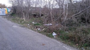 L'immondizia sulle strade e vicino alle isole di prossimità