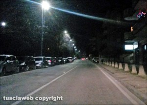 Viterbo - L'illuminazione in via Belluno