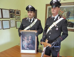 La refurtiva sequestrata dai carabinieri