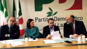La conferenza in cui è stato annunciato l'ingresso dei nove consiglieri di Per il Lazio nel Pd