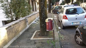 Sporcizia in giro per la strada a Viterbo