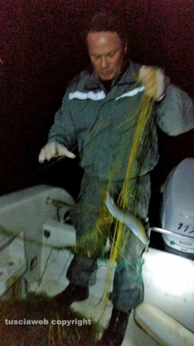 Bolsena - Sequestrate reti a maglie nel lago di Bolsena