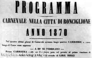 Ronciglione - Un voltantino del Carnevale del 1870