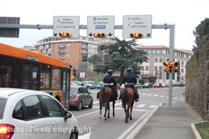 I poliziotti a cavallo in giro per Viterbo