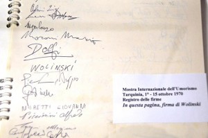 Particolare del libro delle firme della mostra del 1970