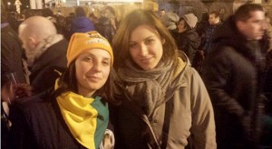 Bagnaia - Fuoco Sant'Antonio - La consigliera Martina Minchella con Elisa Gemini