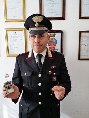 Il dispositivo sequestrato dai carabinieri di Vetralla