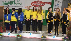Le atlete di Arco nudo sul podio