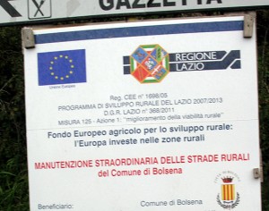 Bolsena - Cartello appalto strade rurali