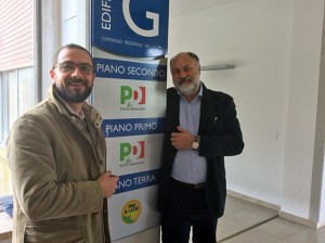 Andrea Egidi e Riccardo Valentini nella sede del Pd