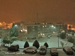 Bagnaia  coperta di neve alle 22, 20