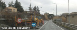 Viterbo - Il raccordino chiuso per lavori