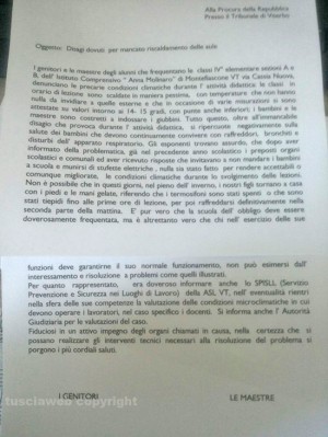 La lettera dei genitori del Goffarelli inviata al dirigente scolastico