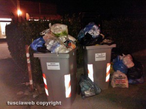 Viterbo - Rifiuti in viale Bruno Buozzi