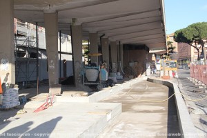 Pensilina al Sacrario - Il cantiere