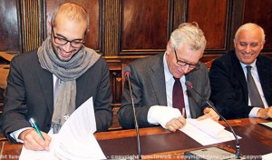 Civiter - La firma dei sindaci di Civitavecchia Cozzolino e Viterbo Michelini