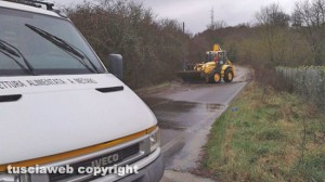 Frane sulla strada che dalla Quercia porta a Vitorchiano