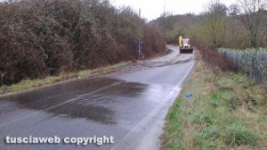 Frane sulla strada che dalla Quercia porta a Vitorchiano
