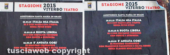 Stagione teatrale 2015 - Il cartellone