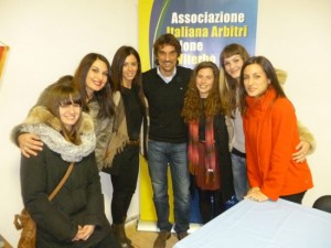 Giannoccaro e le ragazze arbitro dell'Aia Viterbo