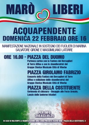 Acquapendente - La manifestazione Marò liberi 