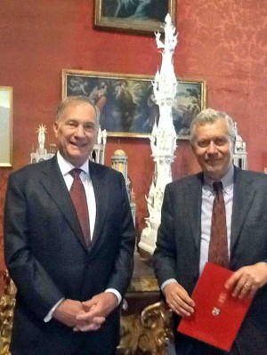 John R. Philips e Leonardo Michelini a palazzo dei Priori