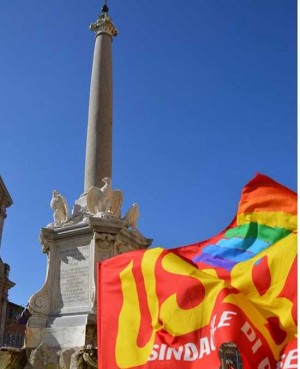 Usb vigili del fuoco in piazza per il presidio di Tarquinia