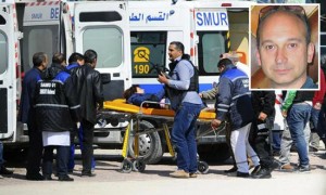 Una immagine del dell'attentato in Tunisia e nel riquadro Alessandro Stefanoni